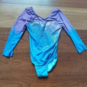 Girls Gymnastics Size 4-5 Frozen Purple Blue Leotard